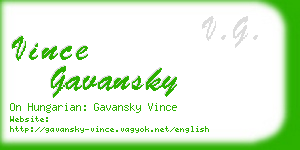 vince gavansky business card